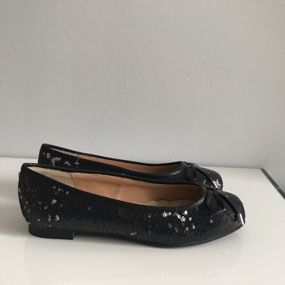 Joan Boyce Vintage Black Sequins Flats Bow Tie Women’s Shoes Y2K - Picture 9 of 16